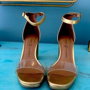 Chinese Laundry Gold Block Heels